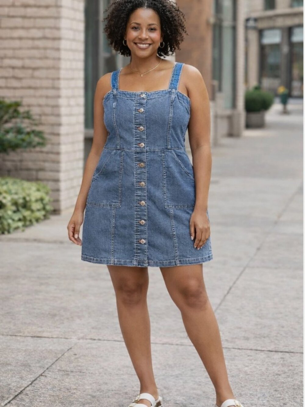 NWT H&M Divided - Soft Denim Overall Jean Dress - Size 10